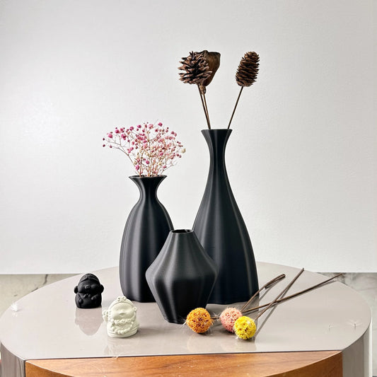 Noir Flow Vase Set