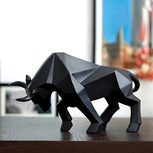 Obsidian Bull Sculpture