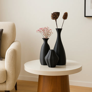 Noir Flow Vase Set