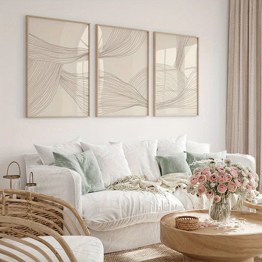 Triptych Wall Art Set for Living Room – Linea