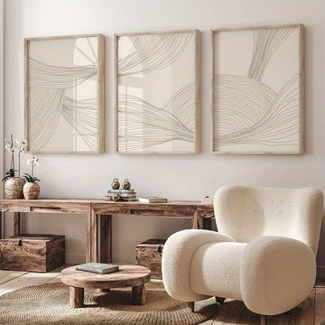 Triptych Wall Art Set for Living Room – Linea
