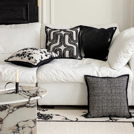 Noir Textura Cushion Cover